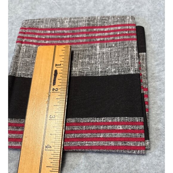 Striped Cotton Fat Quarter Fabric 18x22" Black/Gray/Red Craft Sewing Material - Picture 2 of 4